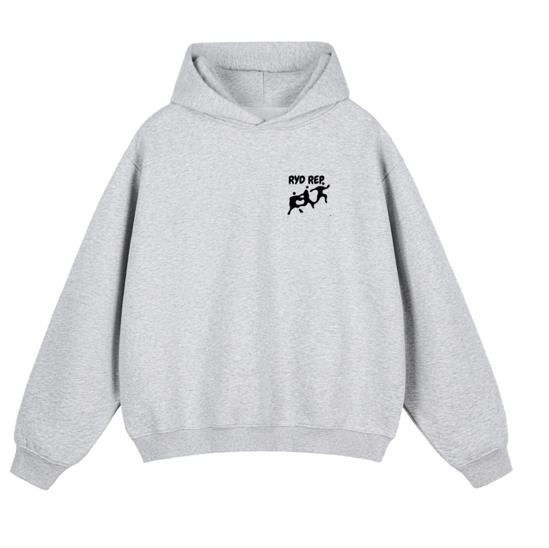 Flower Grey RYD REP. Fleeced Boxy Hoodie